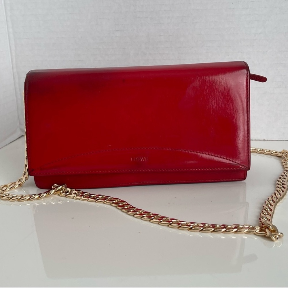 Loewe Red Leather Chain Wallet - Picture 3 of 16